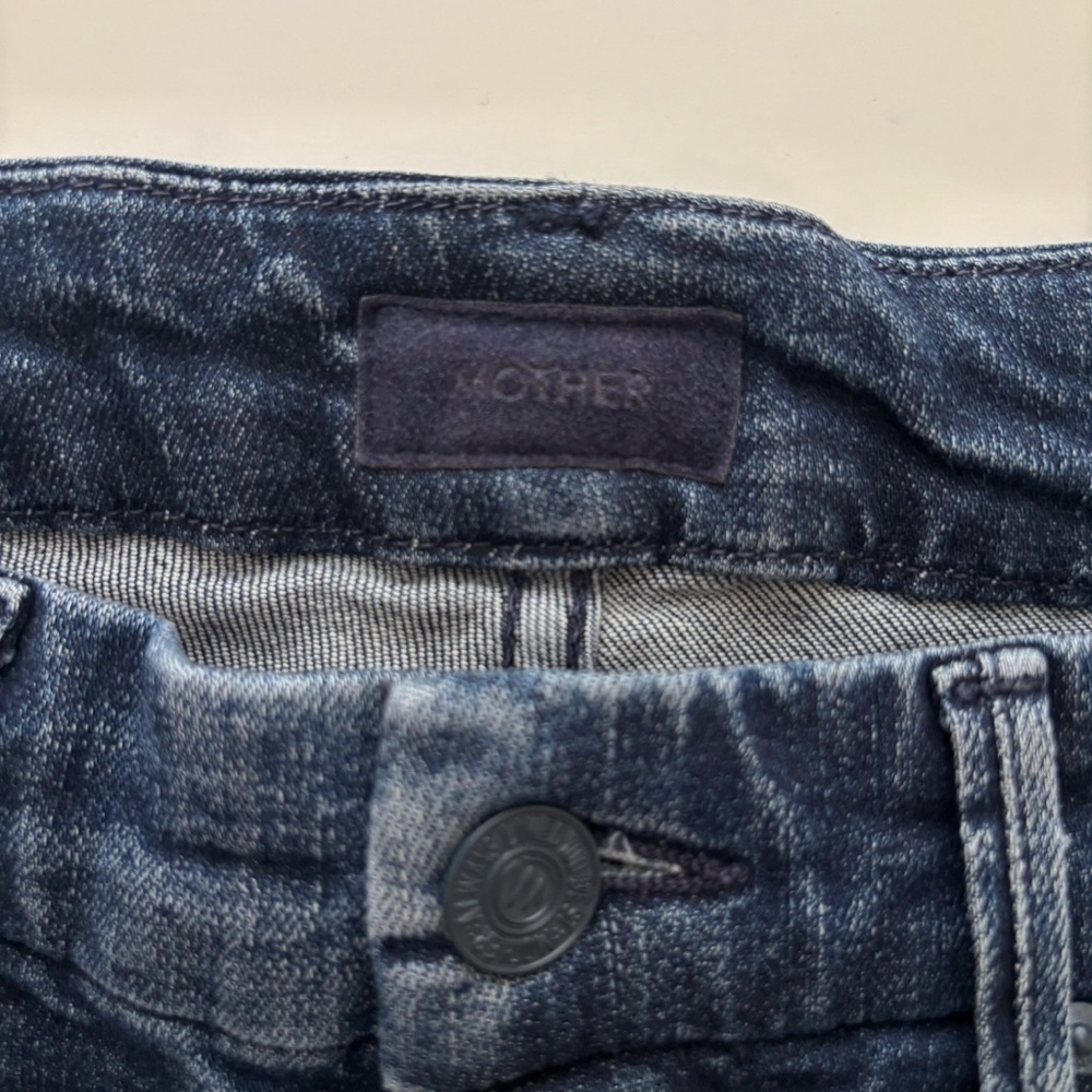 MOTHER High Waisted Looker Jeans Sz 26 Here Kitty Kitty Glitter Racer - Picture 7 of 12